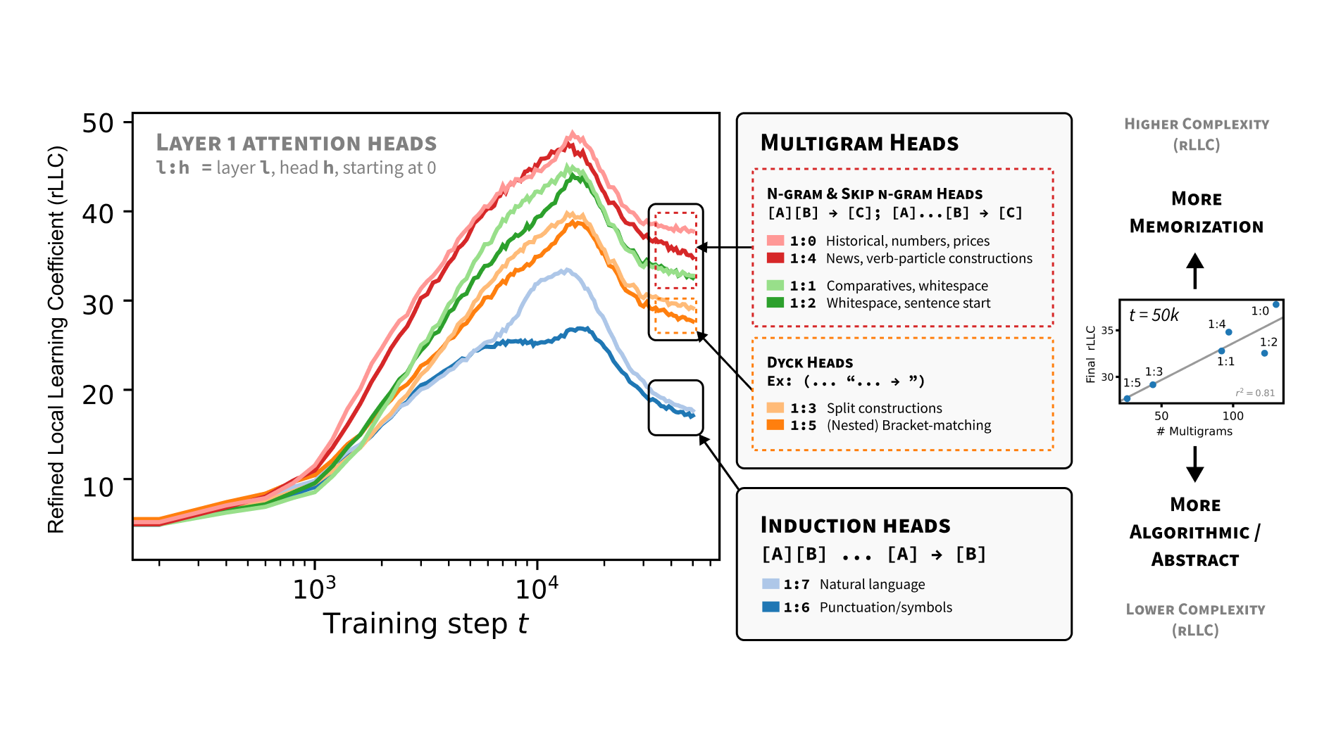 Differentiation and Specialization of Attention Heads via the Refined Local Learning Coefficient